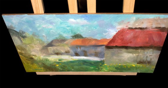 Impressionism Barns and Old Stone Buildings in French Countryside
