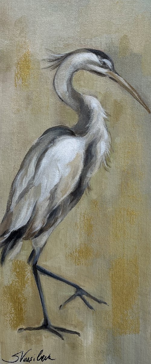 Vintage Heron I by Silvia  Vassileva