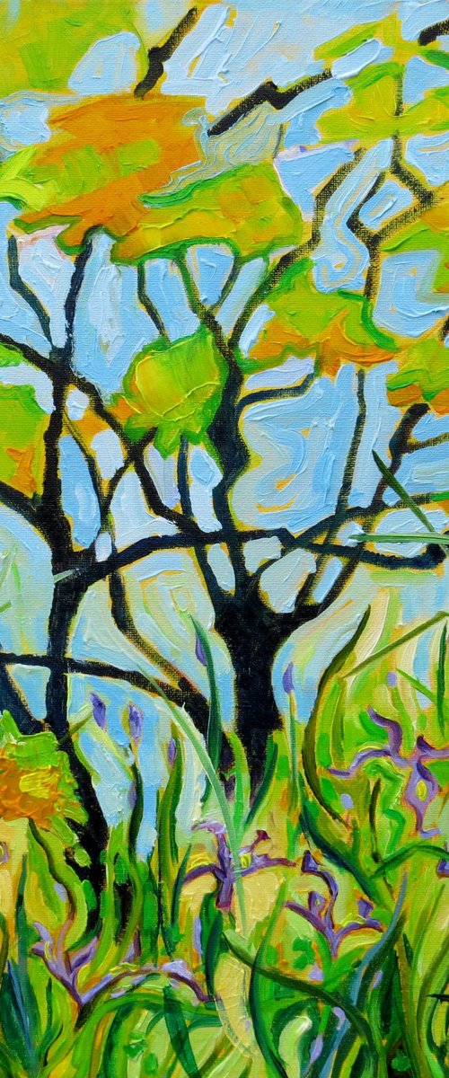 Tangled Iris Landscape by Mary Kemp