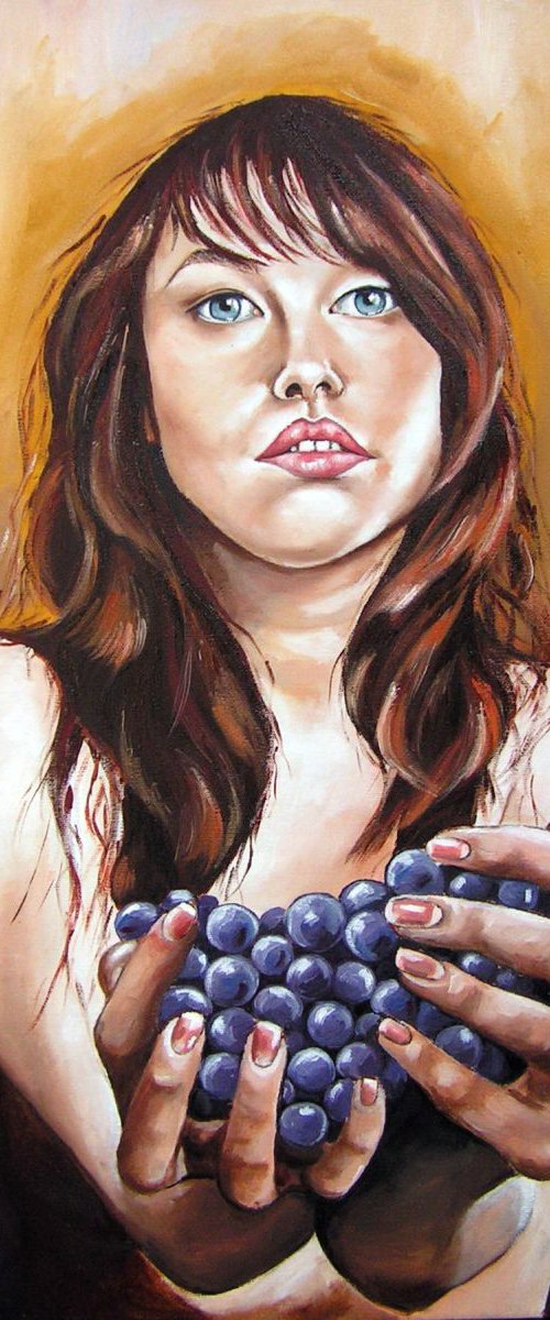 " Girl with grapes " by Hanna Kaciniel