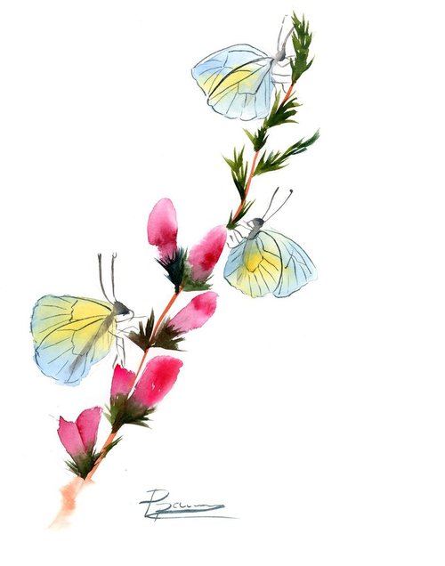 Butterflies on the flower by Olga Tchefranov (Shefranov)