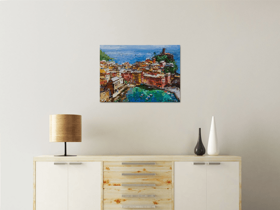 Italy - Original impasto landscape painting textured Oil painting Italy wall art
