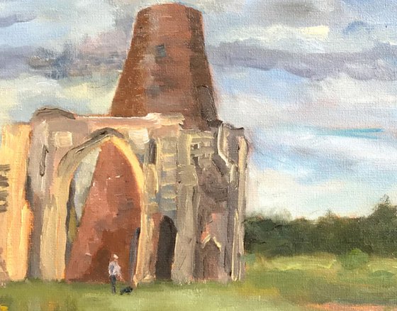 St Benet's Abbey ruins, Norfolk - an original oil painting
