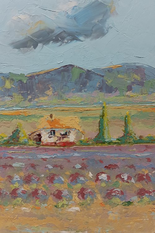 Lavander field oil painting by Marinko Šaric