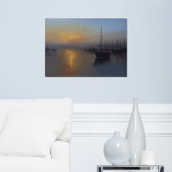 Harbor in the evening calm