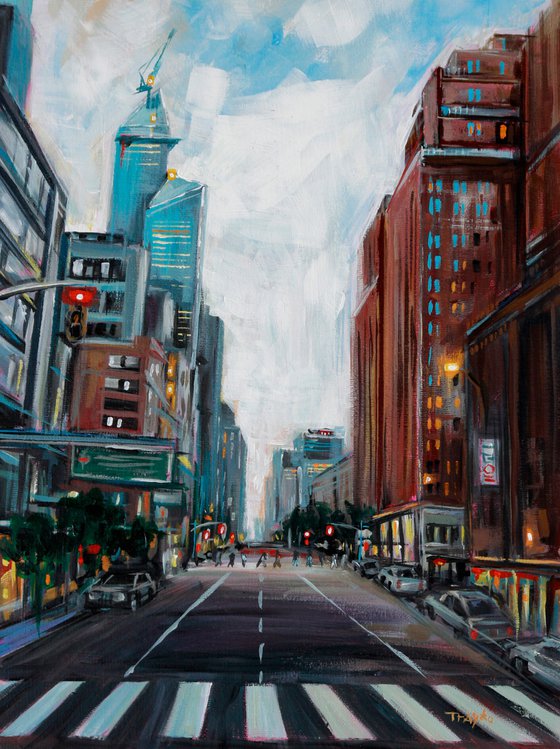 The City. Downtown. Skyscrapers. Cityscape.