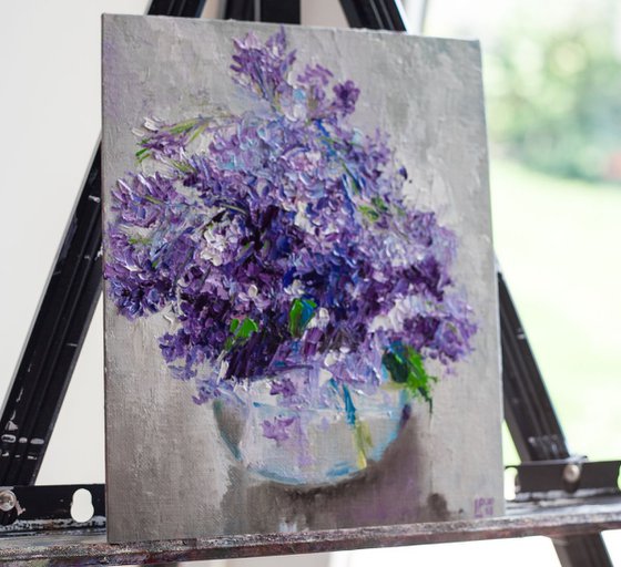 Lilac In A Glass Vase