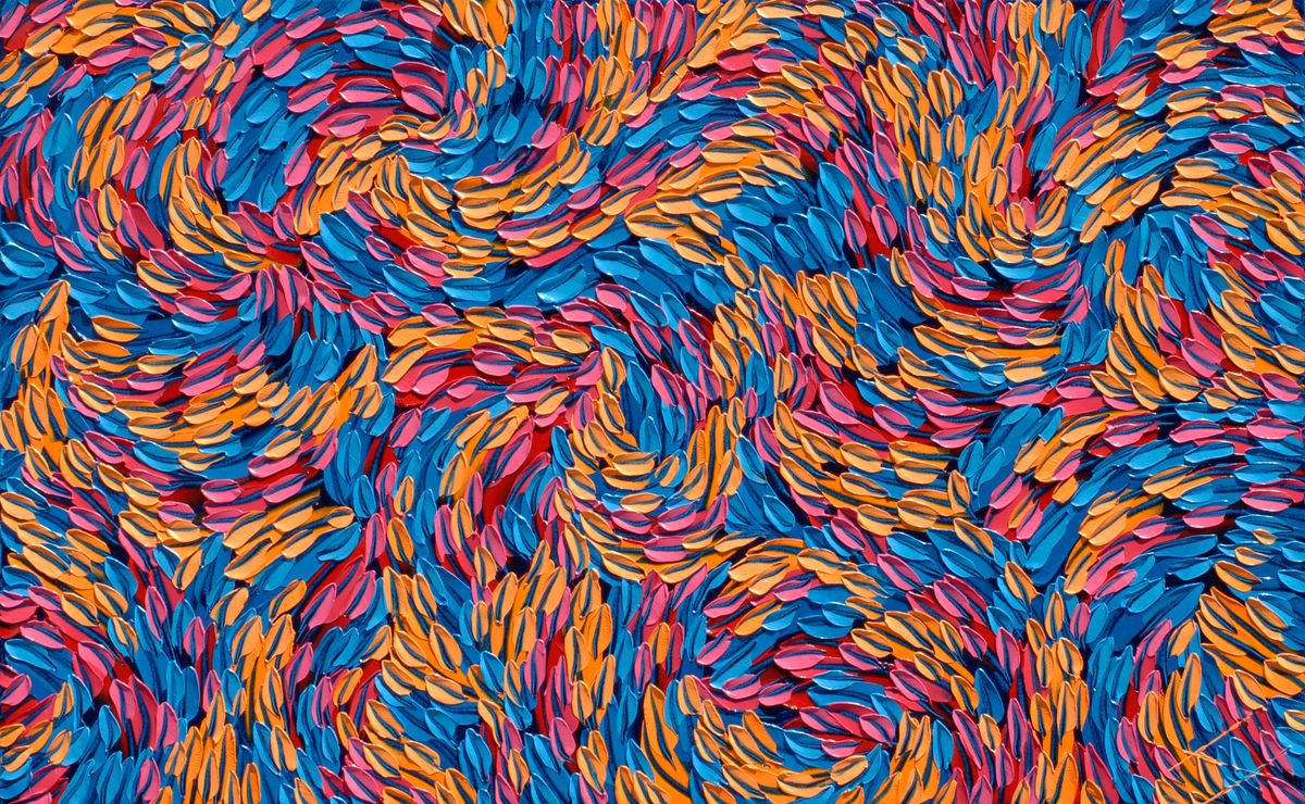 Organic Abstract Oil Painting By Bill Stone, 48 X 30, Earth Moves 2, Original Artwork