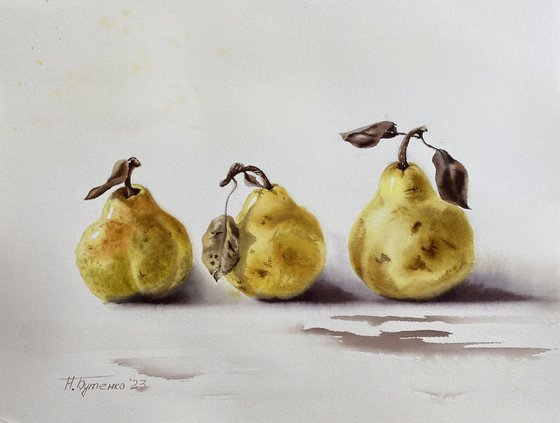 Three Graces, still life with pears