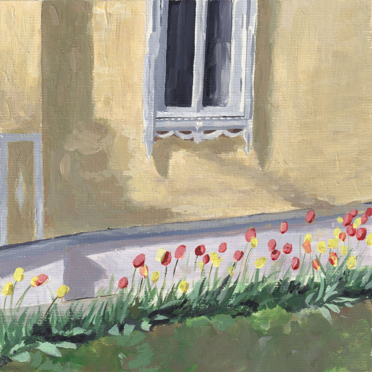 Tulips under the window by Stanislav Vorobyev