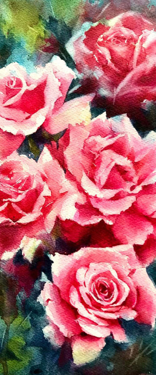 Pink Roses by Monika Jones