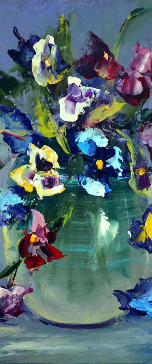 Pansies etude by Elena Lukina