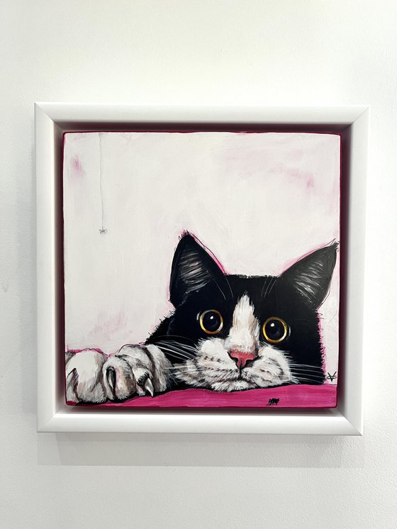 Cat painting called 'The Hypnotist"