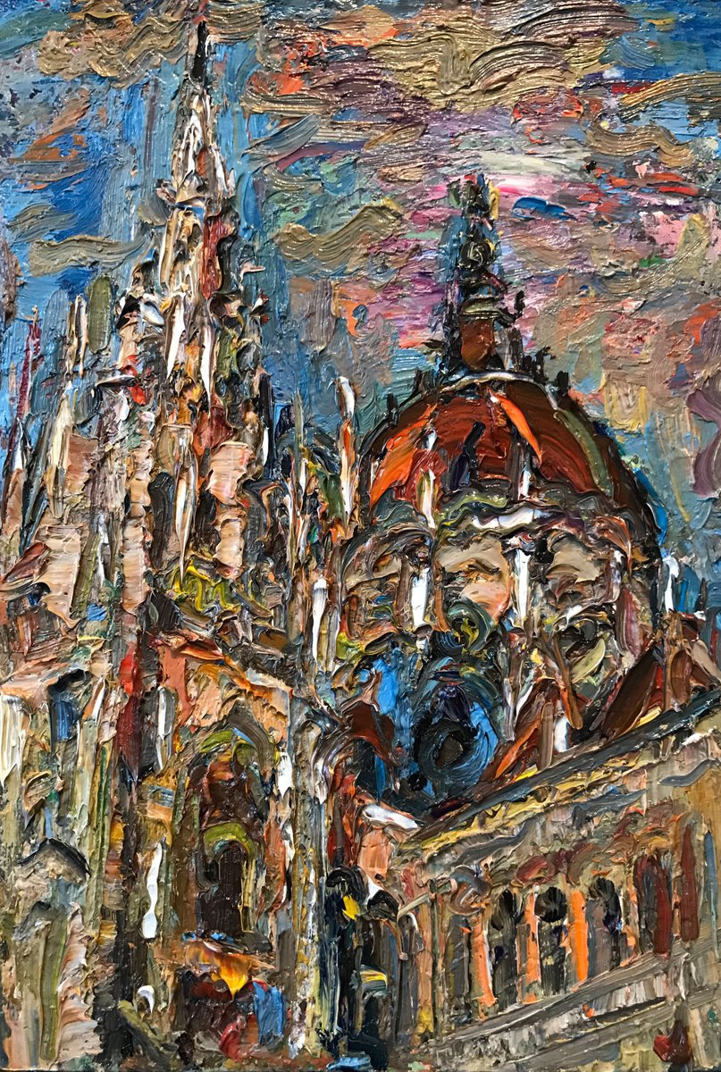 Budapest - Cityscape. Hungary - Architerture parliament - 50x35 by Karakhan