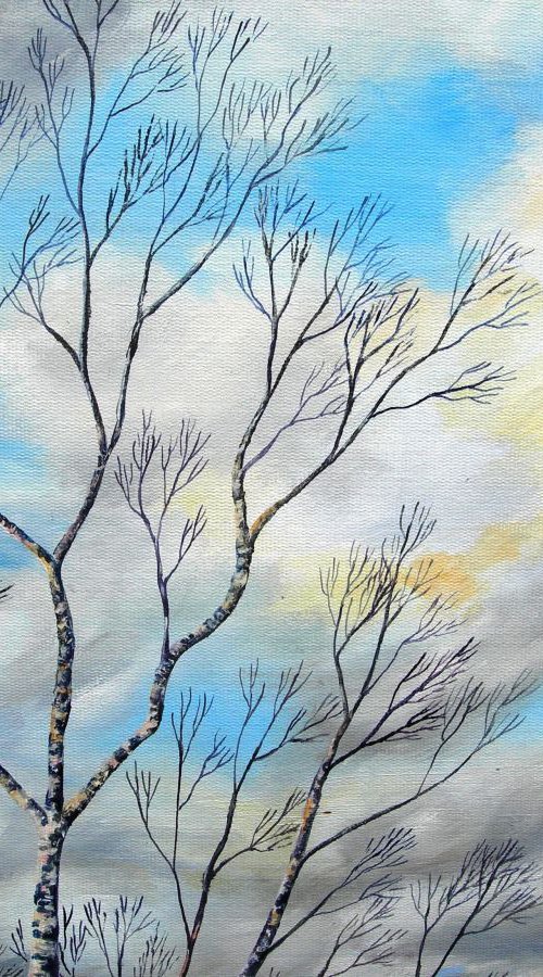 Silver Birch in Winter by Ruth Cowell