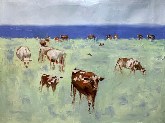 Landscape with cows.