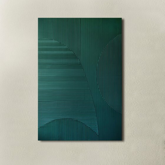 "Field 5" Abstract emerald high textured art