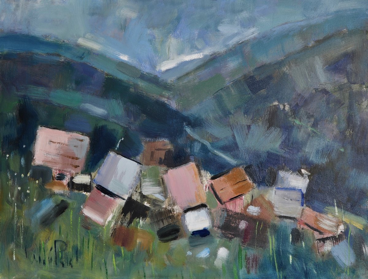 Impressionistic Landscape Oil Painting By Andre Pallat, 32 X 24, 