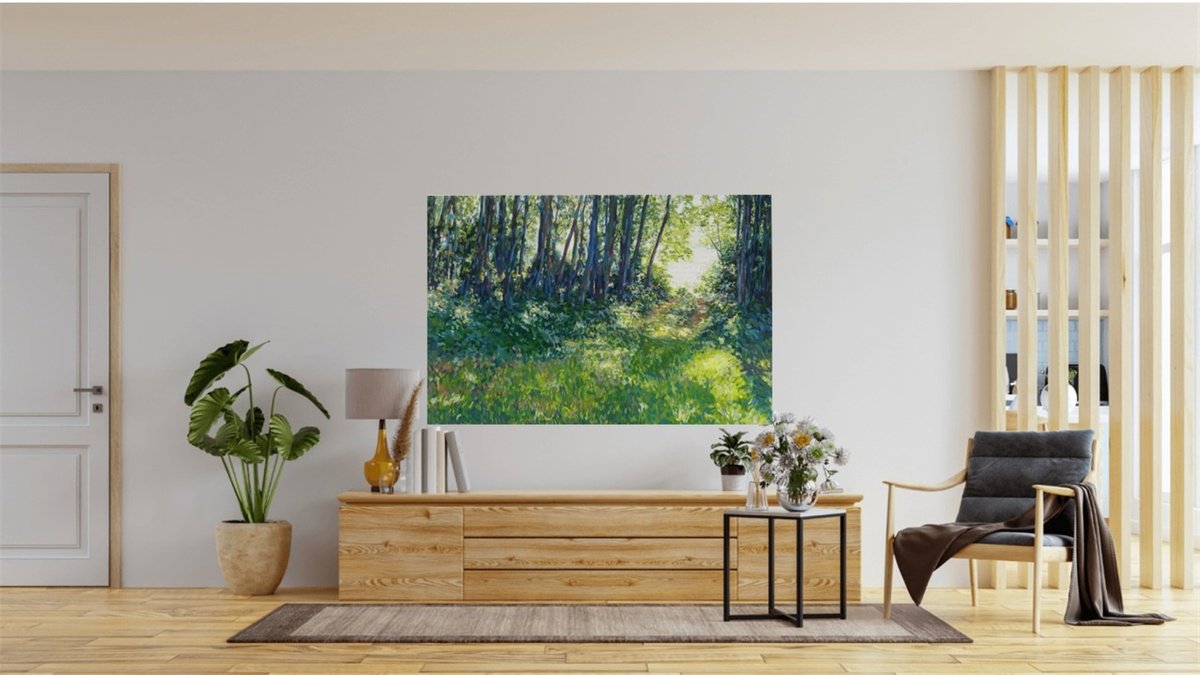 Impressionistic Landscape Painting By Ida Harm, 59 X 39, Passage N.7, Original Artwork