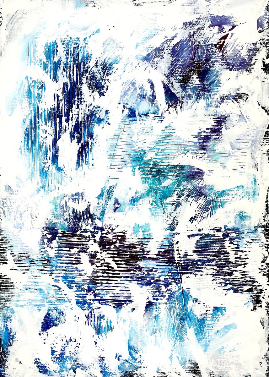 Beyond the sea no. 1023 -1 blue abstract by Anita Kaufmann