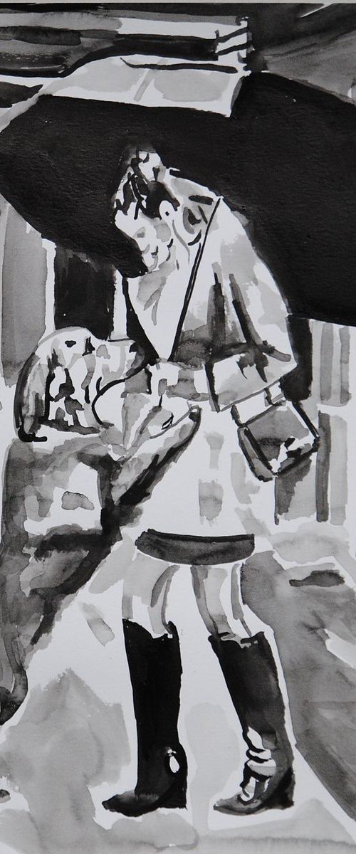 Rainy day  IV / 35 x 27 cm by Alexandra Djokic
