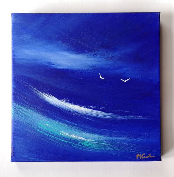 Seascape Blue 2, coast, seascape, blue, small, gorgeous