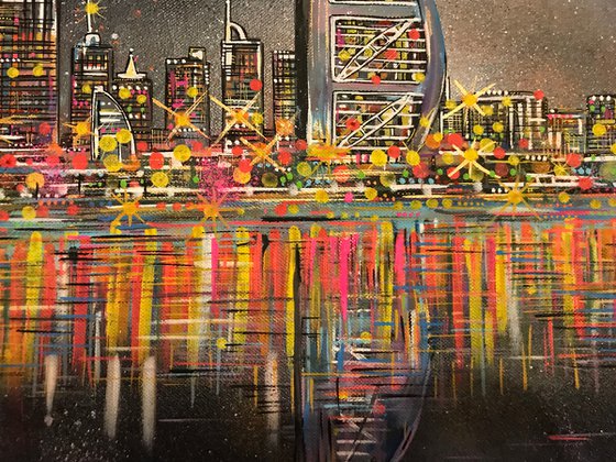 Dubai Skyline - Painting on canvas