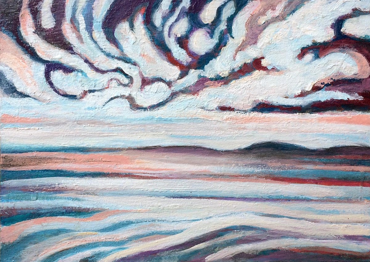 Impressionistic Landscape Oil Painting By Guy Pickford, 11 X 7, Connection, Original Artwork