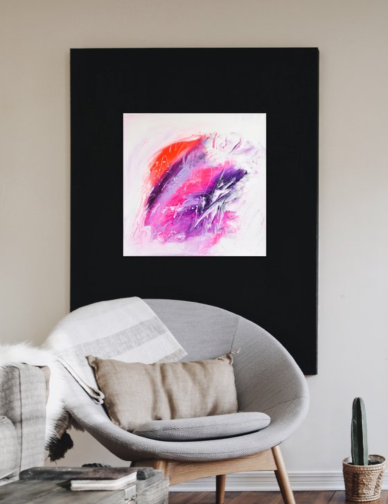 Purple | Original modern abstract painting on canvas | 50x50 cm | 19x19"