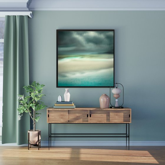 Winter at the Beach - Sage Green Wall Art