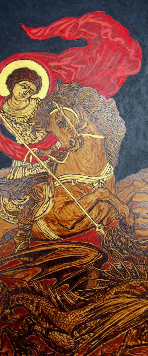 Saint George and the Dragon by MILIS Pyrography