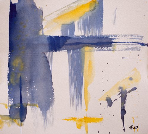 Abstraction ·№2. Small abstract color organic watercolor vibrant intrerior decor by Sasha Romm