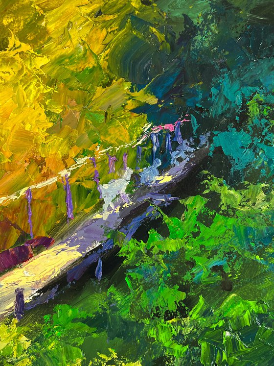 Forest Bridge over the River