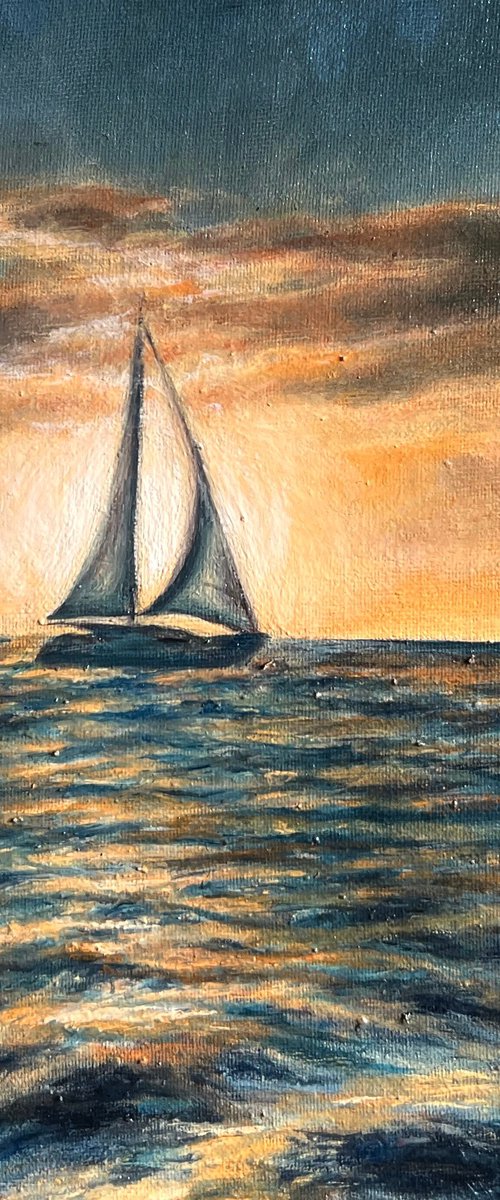 Sunset at the ocean by Valentina Ash