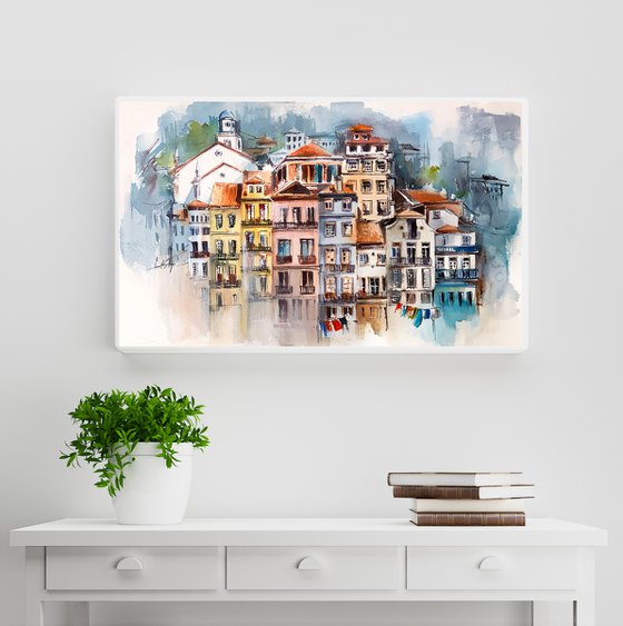 Porto Cityscape Colourful Houses