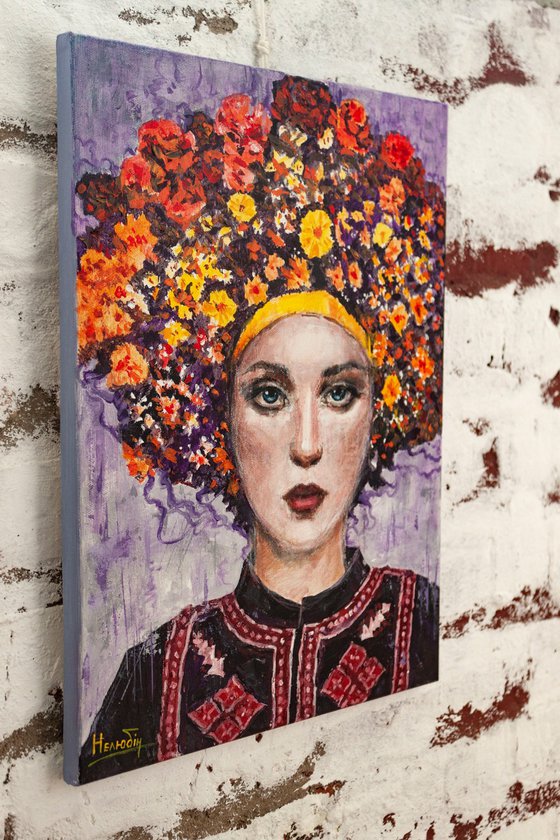 Woman  in flowers