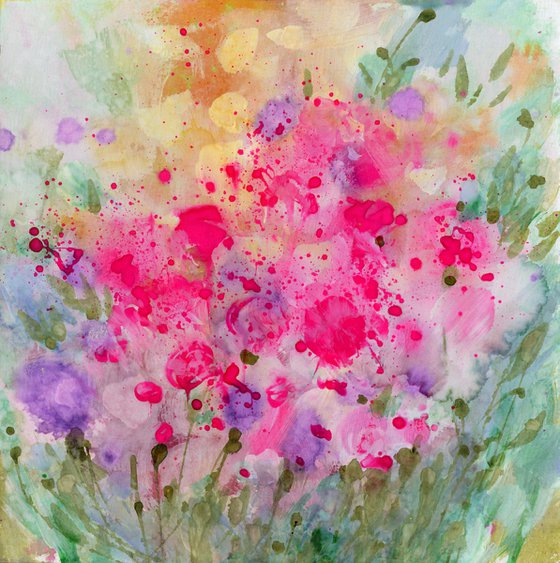 Floral Bliss 3 - Flower Painting  by Kathy Morton Stanion