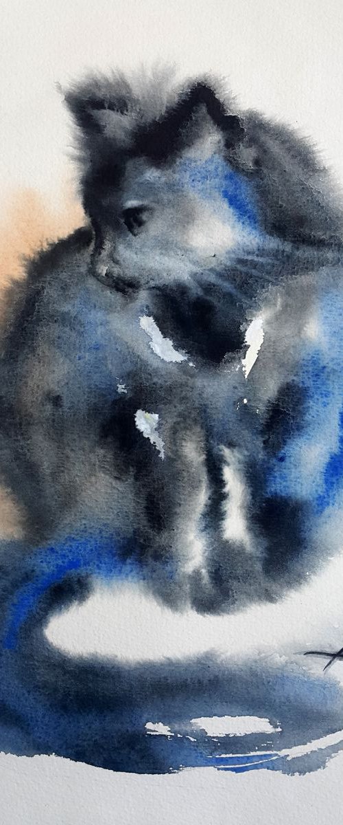 Cat in expectation by Anastasia Kozorez