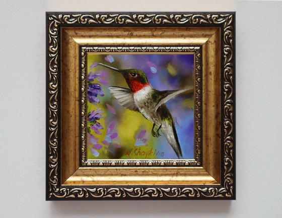 Hummingbird Painting Framed