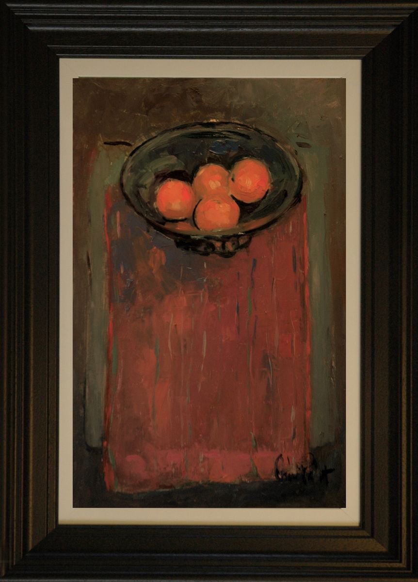 Oranges on Red Cloth by Andre Pallat