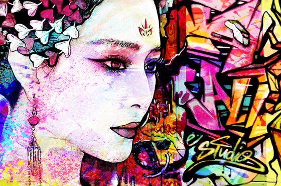 Street Art Geisha