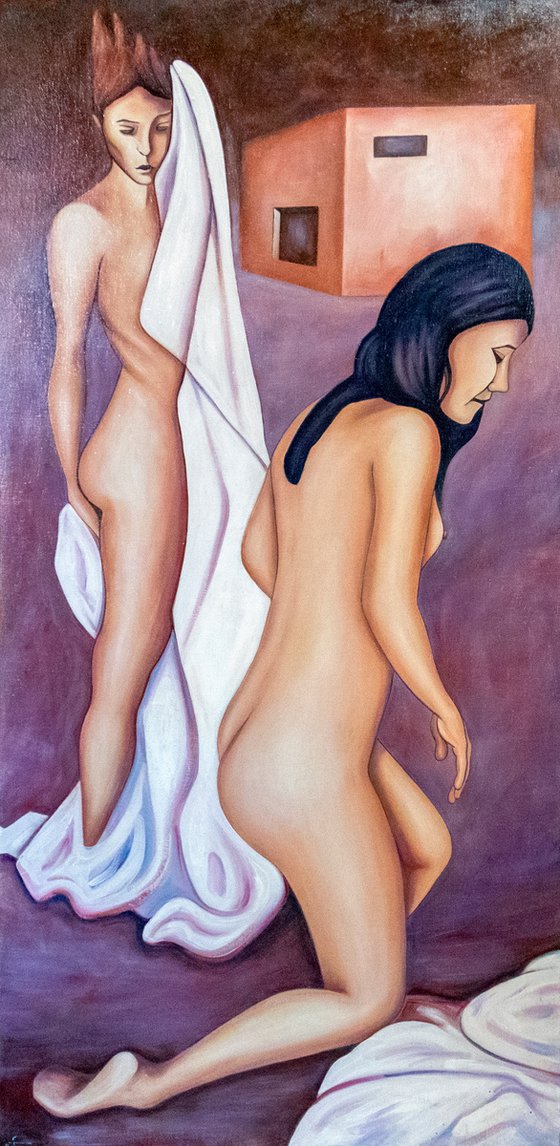 Oil painting Baigneuses