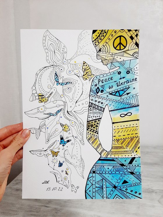 Peace to Ukraine, graphic art