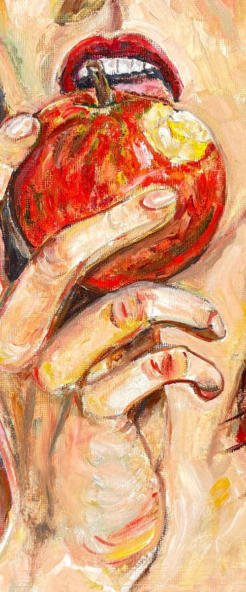 A Girl Eating an Apple by Katia Ricci