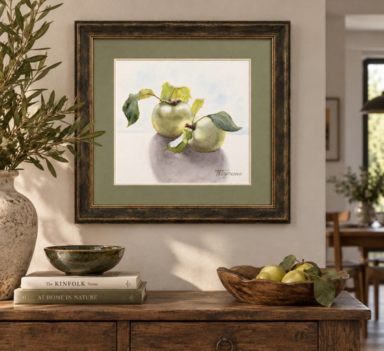 Two green apples
