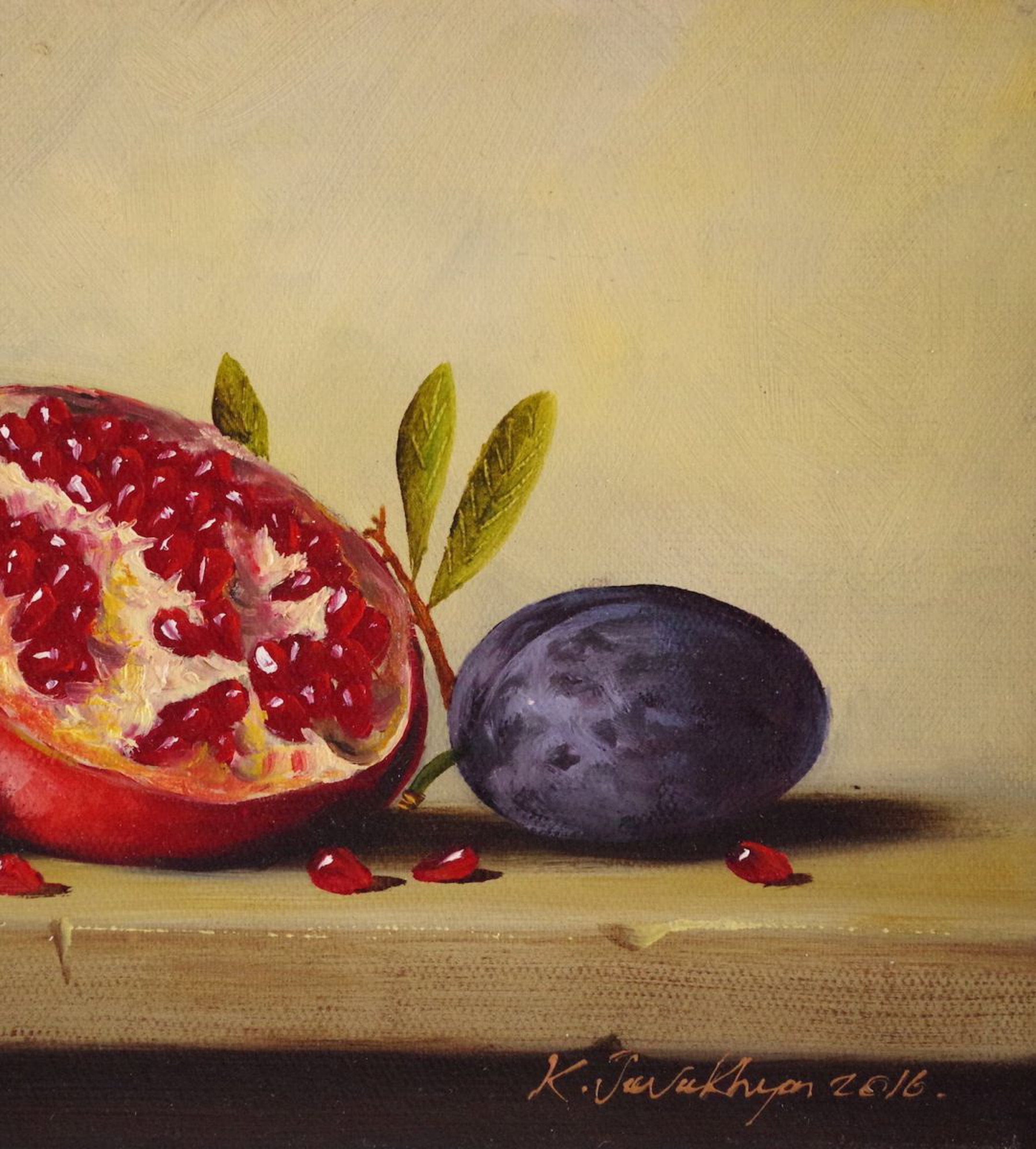 Still Life Fruits Pomegranate Original Oil Pa Artfinder