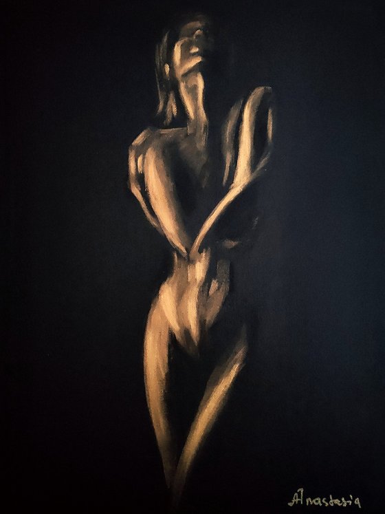 Erotic woman painting