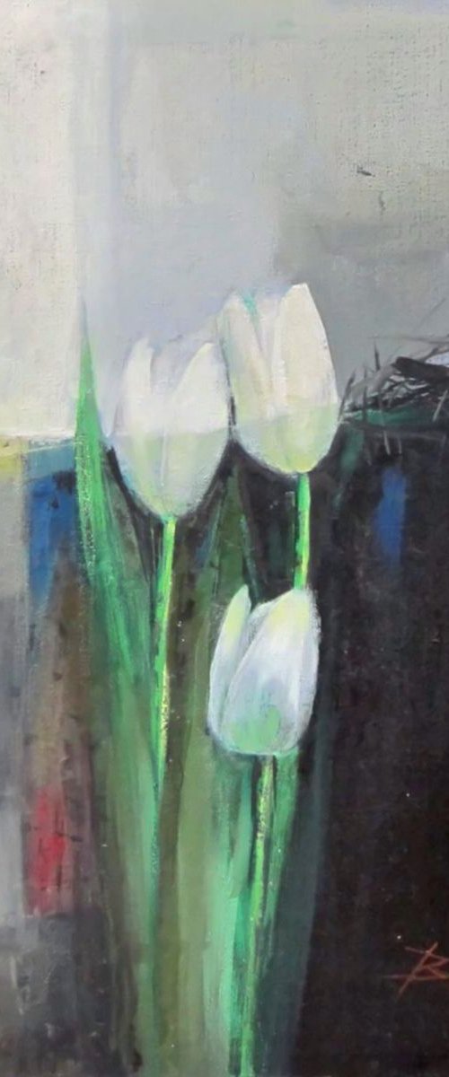 WHITE TULIPS by Boro Ivetic