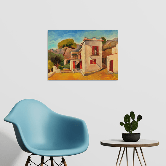 ROMEO AND JULIET (Italy) - expressive landscape with people gift idea home décor