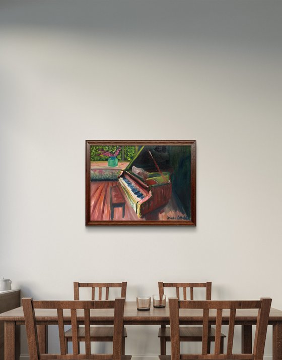 Piano and Blue Vase
